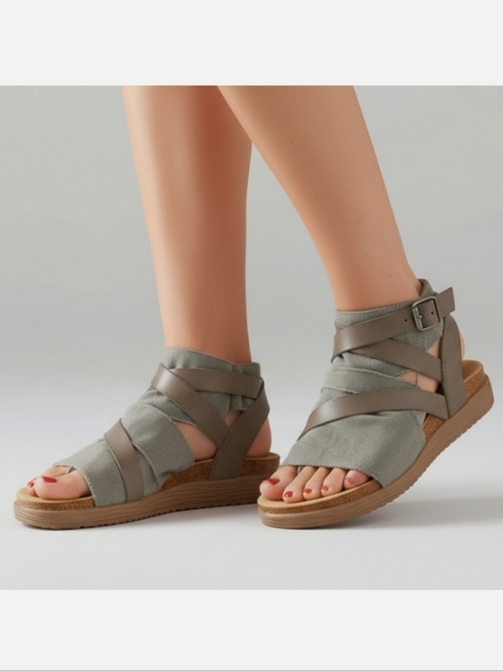 Blowfish Malibu Blaike Gray Sandals Minimalist Design Size 8.5